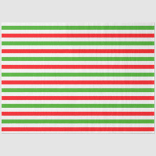 Modern Green Red White Strips Weihnachten Seidenpapier