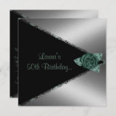 MODERN GREEN / ROSE GEBURTSTAG EINLADUNG (Vorne/Hinten)