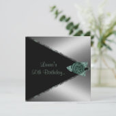 MODERN GREEN / ROSE GEBURTSTAG EINLADUNG (Stehend Vorderseite)