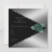 MODERN GREEN / ROSE GEBURTSTAG EINLADUNG (Rückseite)