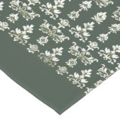 Modern Green Runner with Intricate White Design Großer Tischläufer (Ecke)