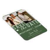 Modern Green Save the Date 2 Foto Wedding Magnet (Rechte Seite)