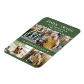 Modern Green Save the Date Wedding 3 Fotos Magnet (Linke Seite)