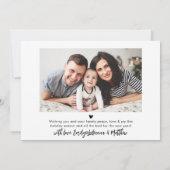 Modern Green Script Einfach 2 Foto Weihnachten (Rückseite)