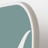 Modern Green Script Monogram Pickleball Schläger (Linke Seite)