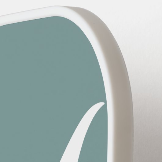 Modern Green Script Monogram Pickleball Schläger (Linke Seite)