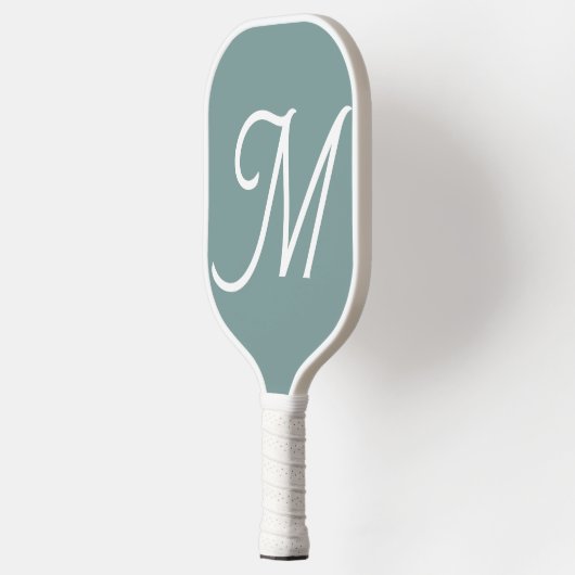 Modern Green Script Monogram Pickleball Schläger (Links)