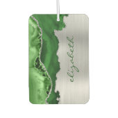 Modern Green Silver Agate Metallic Autolufterfrischer (Vorderseite)