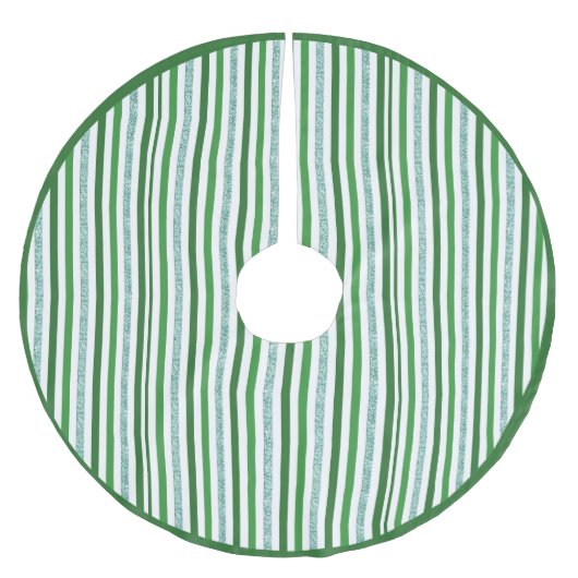 Modern Green Silver Glitzer Weihnachten Weihnachte Polyester Weihnachtsbaumdecke (Vorderseite)