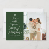 Modern Green Snowflake Frohe Weihnachten Foto (Vorderseite)