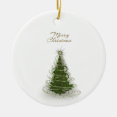 Modern Green Spiral Christmas Tree Ceramic ornamen Keramik Ornament (Vorne)