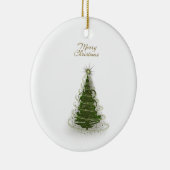 Modern Green Spiral Christmas Tree ,round ornament (Rechts)