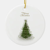 Modern Green Spiral Christmas Tree ,round ornament (Vorne)