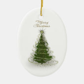 Modern Green Spiral Christmas Tree ,round ornament (Vorne)