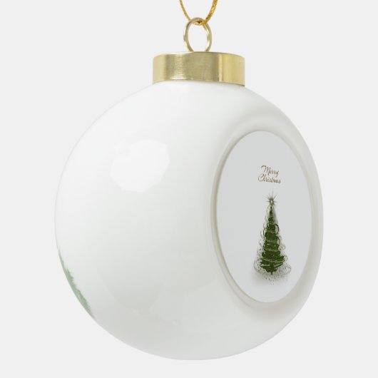 Modern Green Spiral Christmas Tree ,round ornament (Links)