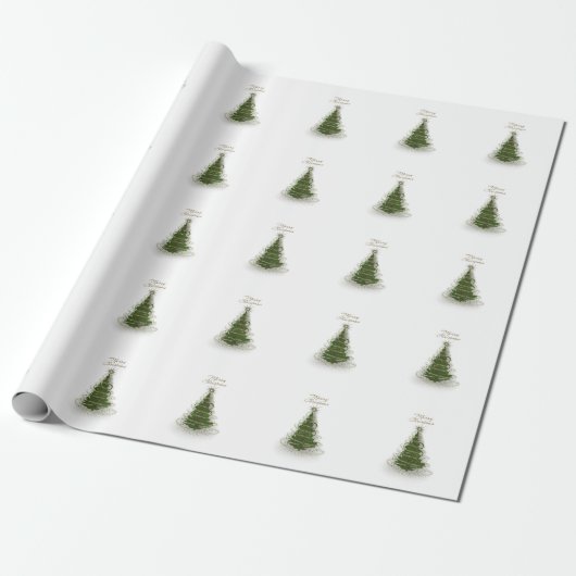 Modern Green Spiral Christmas Tree,Wapping paper Geschenkpapier (Ungerollt)
