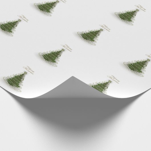 Modern Green Spiral Christmas Tree,Wapping paper  Geschenkpapier (Ecke)