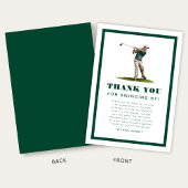 Modern Green Sports Golf Birthday  Dankeskarte