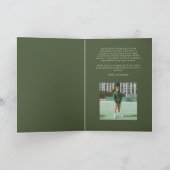 Modern Green Sporty Stripes Graduation Dankeskarte (Innenseite)