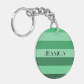Modern Green Strip Name Schlüsselanhänger (Vorderseite links)
