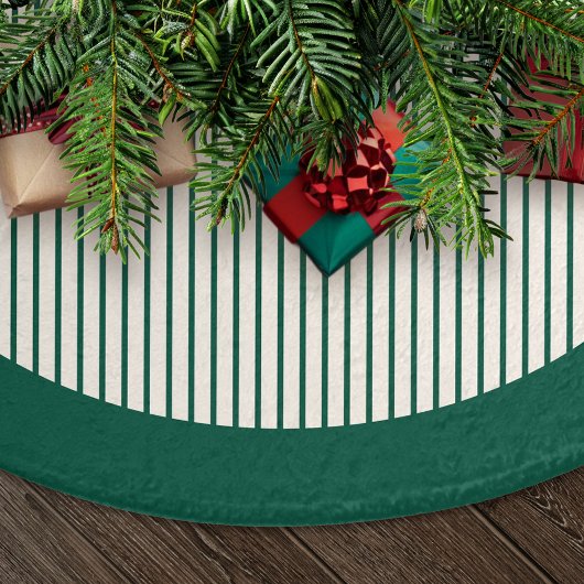 Modern Green Stripes Christmas Polyester Weihnachtsbaumdecke