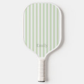 Modern Green Stripes Custom Name Pickleball Paddle (Rückseite)