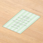 Modern Green Stripes Elegant Wedding Acryleinladungen (Ablage )