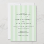 Modern Green Stripes Elegant Wedding Einladung (Vorderseite)