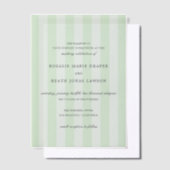 Modern Green Stripes Elegant Wedding Pergament Einladungen (Versetzt)