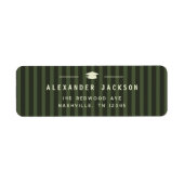 Modern Green Stripes Graduation Return Address (Vorne)