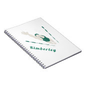 Modern Green Swimmer Illustration Schwimmthema Notizblock (Rechte Seite)