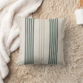 Modern Green Ticking Stripe Linen Texture Kissen (Decke)