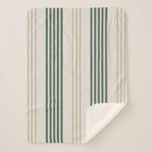 Modern Green Ticking Stripe Linen Texture