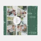 Modern Green Tree Family Photo Holiday Fleecedecke (Vorderseite (Horizontal))