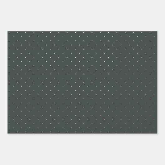 Modern Green und Imitats Gold Polka Dot Weihnachte Geschenkpapier Set (Vorderseite 3)