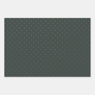 Modern Green und Imitats Gold Polka Dot Weihnachte Geschenkpapier Set