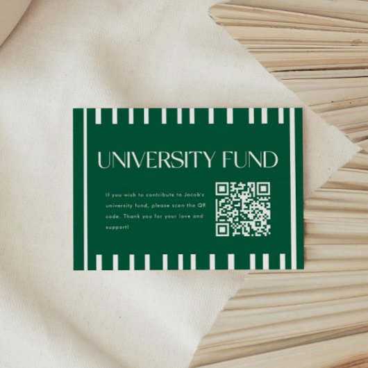 Modern Green University Fund QR-Code Abschluss Begleitkarte