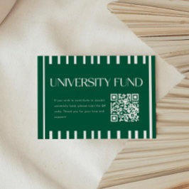 Modern Green University Fund QR Code Graduation Begleitkarte