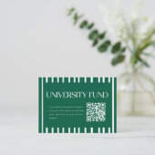 Modern Green University Fund QR Code Graduation Begleitkarte (Stehend Vorderseite)