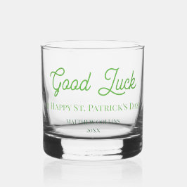 Modern Green Viel Glück Happy St. Patrick's Day Whiskyglas