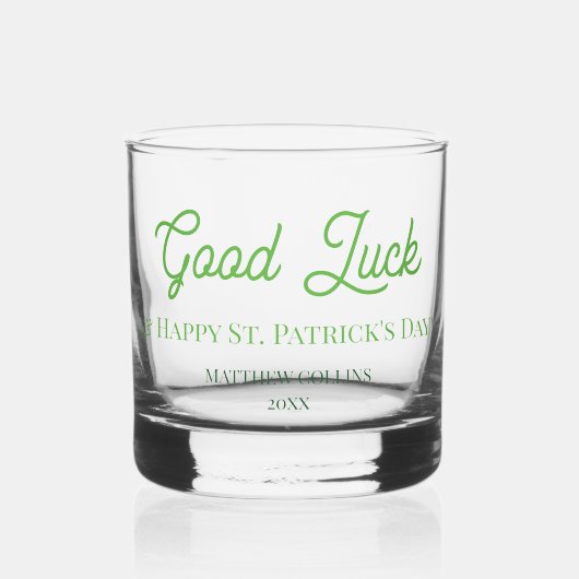 Modern Green Viel Glück Happy St. Patrick's Day Whiskyglas (Vorderseite)