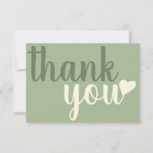 Modern Green Vielen Dank Typografie Dankeskarte (Vorderseite)
