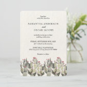 Modern Green Watercolor Cactus Einladung (Stehend Vorderseite)