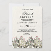 Modern Green Watercolor Cactus Einladung (Vorderseite)