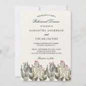 Modern Green Watercolor Cactus Einladung (Vorderseite)