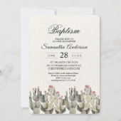 Modern Green Watercolor Cactus Einladung (Vorderseite)