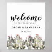 Modern Green Watercolor Cactus Poster (Vorne)