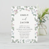 Modern Green Watercolor Eucalyptus Wedding Einladung (Stehend Vorderseite)