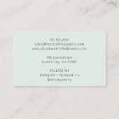 Modern Green Watercolor Script klein Visitenkarte (Rückseite)