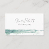 Modern Green Watercolor Script klein Visitenkarte (Vorderseite)